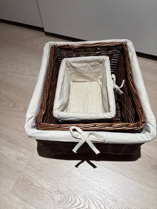 Set 4 cestas de mimbre – almacenaje y decoración