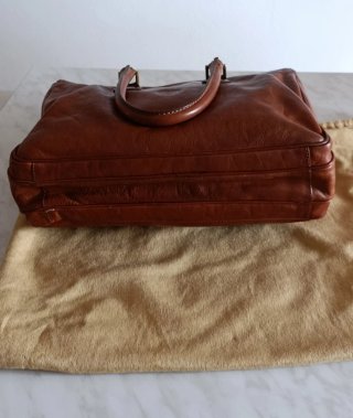 Borsa vera pelle vintage marrone