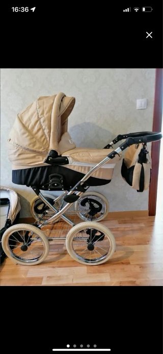 Carrito bebé 3 en 1 beige