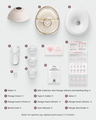 NULIIE JoyFlow Pro sacaleches PPSU 3 insert Blanco