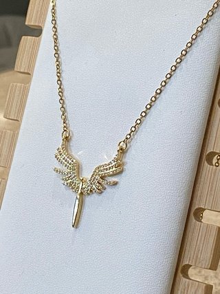 Collar Alas de Ángel San Miguel Protección Oro