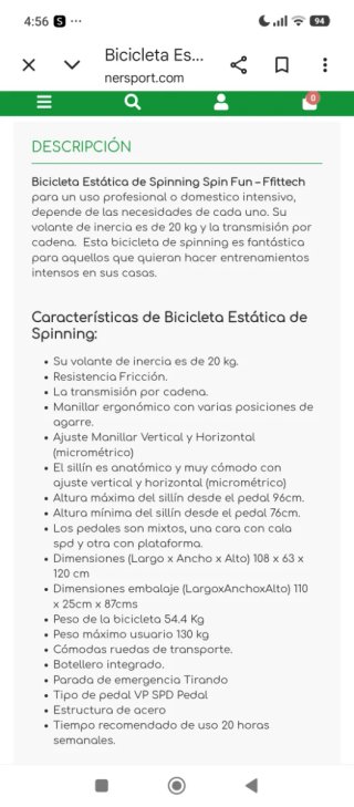 Bicicleta Spinning FITTECH FUN