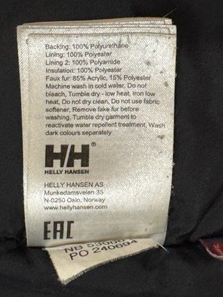 Parka Helly Hansen mujer L gris con capucha