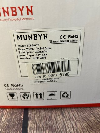Impresora térmica tickets MUNBYN WiFi USB 80mm TPV