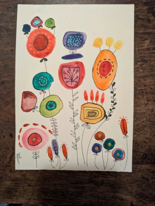 Acquerello floreale astratto