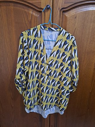 Camicia donna gialla fantasia Taglia L IT 44 EU 40