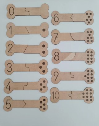 Puzzle números madera educativo