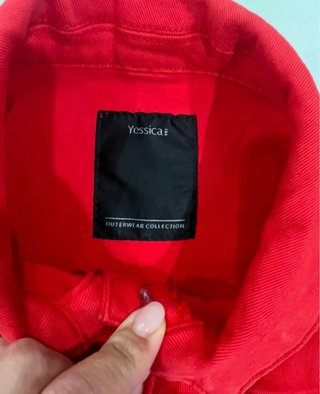Giacca jeans rossa taglia S