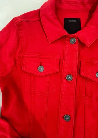 Giacca jeans rossa taglia S