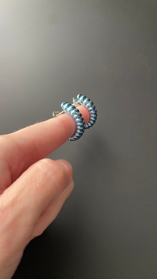 Pendientes Tous Aro Azul y Plata