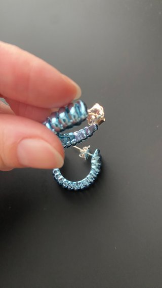 Pendientes Tous Aro Azul y Plata