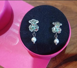 Pendientes Tous Oso Multicolor con Perla colgante