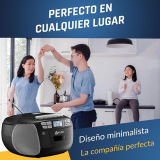 KLIM Radio CD Cassette 8GB USB BT Grabadora Plata