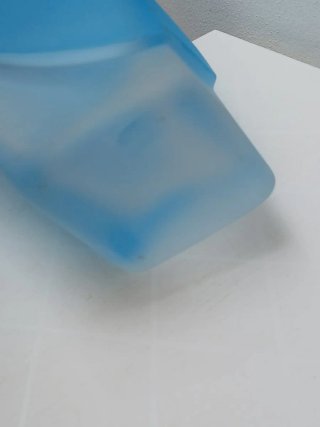 Vaso vintage vetro satinato blu