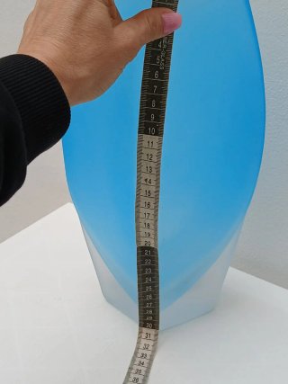 Vaso vintage vetro satinato blu