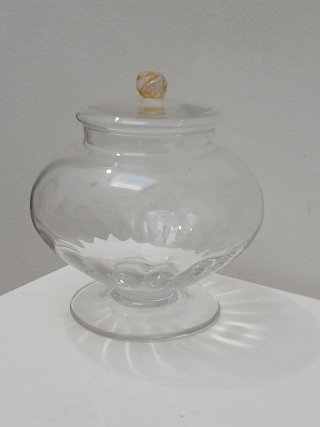 Vaso vintage Murano con tappo dorato