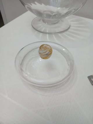 Vaso vintage Murano con tappo dorato
