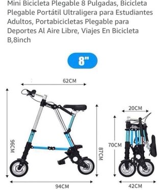 Bicicleta Plegable Negra y Roja