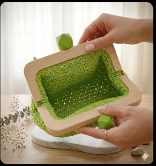 Clutch Simonami Crochet Verde Prato Ed. Limitata