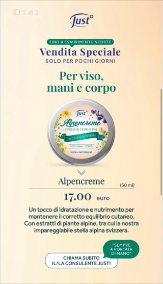 Just Alpencreme Crema Viso Mani Corpo