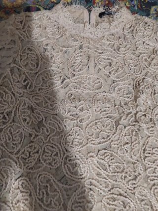 Maglietta Zara pizzo rosa beige