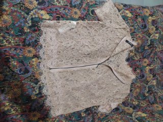 Maglietta Zara pizzo rosa beige