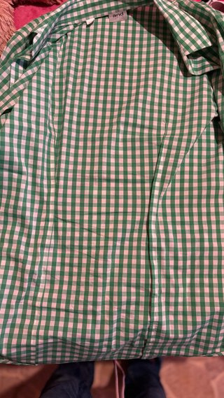 Camicia a quadri verde e bianca