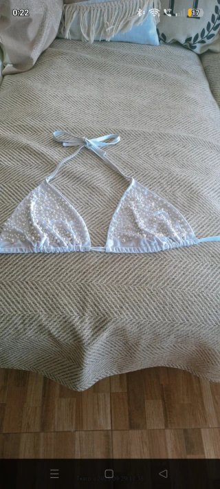 Sujetador top blanco perlas 4XL