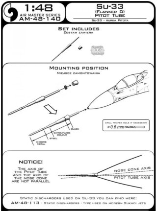 Su-33 tubo pitot 1/48 Master AM-48-140