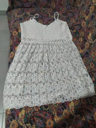 Mini abito pizzo bianco