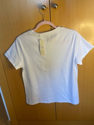 Camiseta Blanca Corazón Lentejuelas