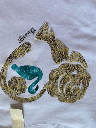 Camiseta Blanca Corazón Lentejuelas