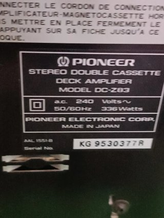 Pioneer DC-Z83 Sistema de Audio leer para piezas