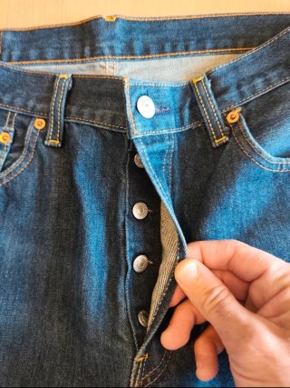 Levi's 501 Original W34 Denim Scuro Accorciato