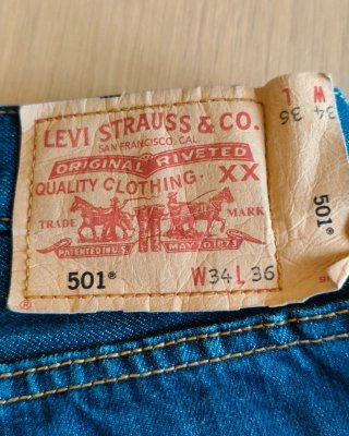 Levi's 501 Original W34 Denim Scuro Accorciato