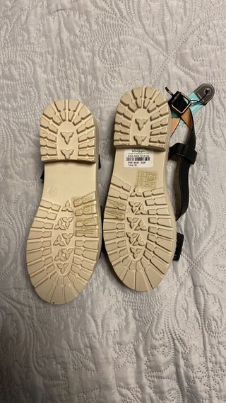 Sandalias Mustang Talla 36 Plataforma Negras
