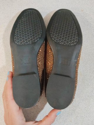 Bailarinas Xti Marrones con Brillos y Lazo