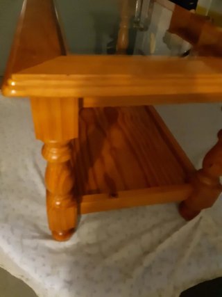 Mesa centro pino con cristal