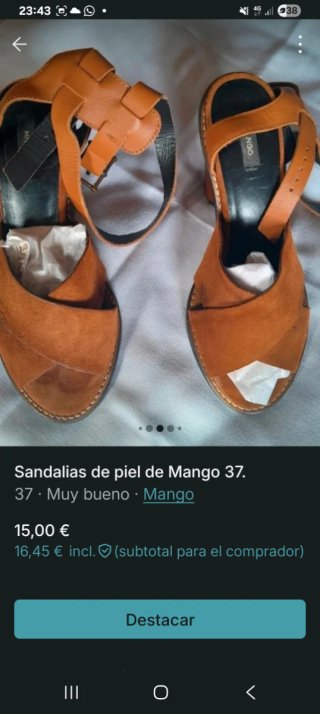 Sandalias Mango Piel Talla 37