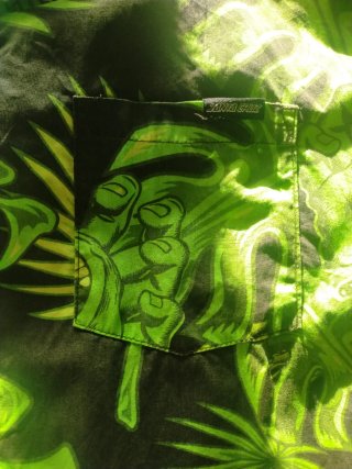 Camicia maniche corte Santa Cruz verde e nera