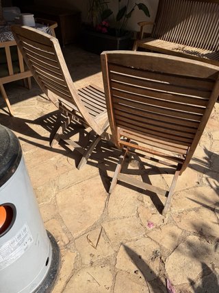 Lote 2 sillas exterior madera