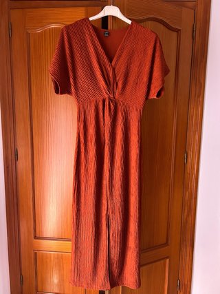Vestido midi SHEIN naranja talla S