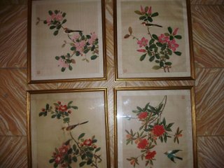 4  + 12 Cuadros Antiguos Flores y Pájaros