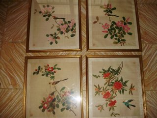 4  + 12 Cuadros Antiguos Flores y Pájaros