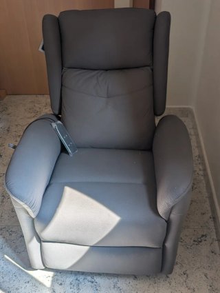 Sillón Relax 2 Motores Piel Sintética Gris