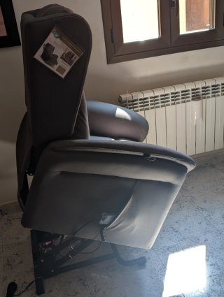 Sillón Relax 2 Motores Piel Sintética Gris
