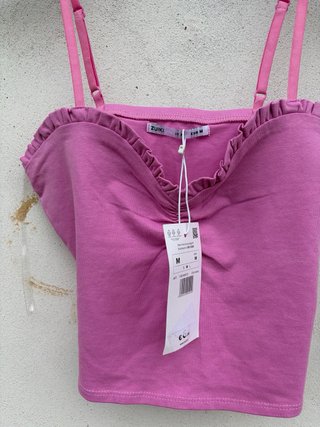 Top ZUIKI lilla scollo a cuore taglia M