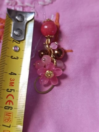 Orecchini fiori giada corallo acciaio oro