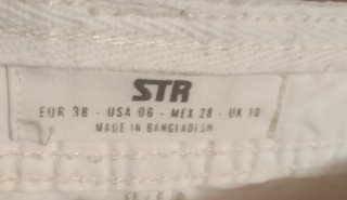 Pantalón cargo beige/blanco mujer talla 38