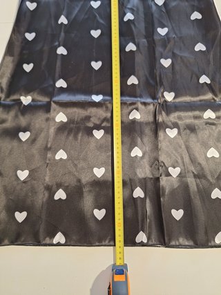 Camisón raso negro corazones talla única (NUEVO)
